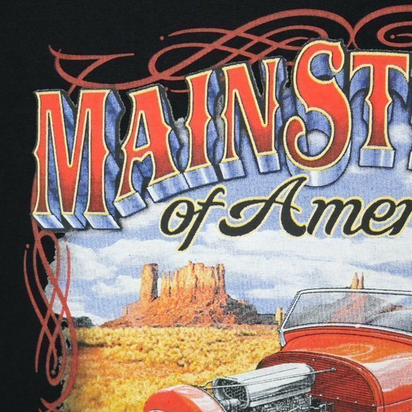 Main Street Of America Kicks‎ On Route 66 Car Garage T-Shirt Black 3XL - Picture 7 of 9